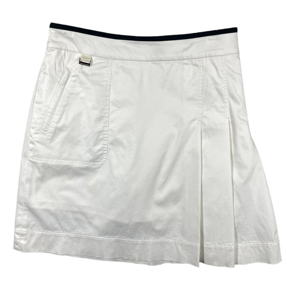 Ralph Lauren Golf Dresses & Skirts - Ralph Lauren Golf Skort Womens 8 White Green Navy Blue Pleated Pockets Trim